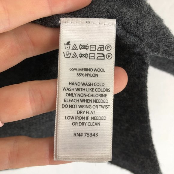 C&C California Women's Size Medium Grey White Striped Merino Wool Blend Sweater - Picture 7 of 7